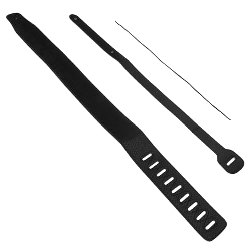 Sangle de Guitare en Cuir PU gaufré, Longueur Réglable Durable pour Basse Acoustique et Guitares électriques (BLACK) - Les Beatles, Paul McCartney, John Lennon, RIngo Starr, George Harrison Sangle de Guitare en Cuir PU gaufré, Longueur Réglable Durable pour Basse Acoustique et Guitares électriques (BLACK) – Image 3