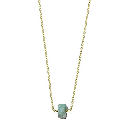 Collier émeraude brute argent doré 2 microns : fini les bijoux ternes qui irritent la peau