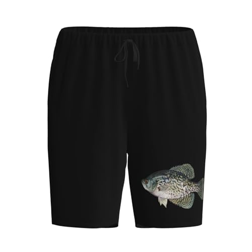 Crappie Fish Pajama Shorts for Men, Men's Pajama Bottoms, Sleepwear for Summer2