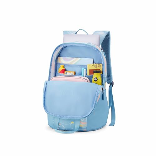 Image of American Tourister Fleek | 32 Ltrs | 2 Compartments | Bottle Pocket | Ergonomic Padded Back Panel & Shoulder Straps | High School Backpack | 1 Year International Warranty | Greyish Blue