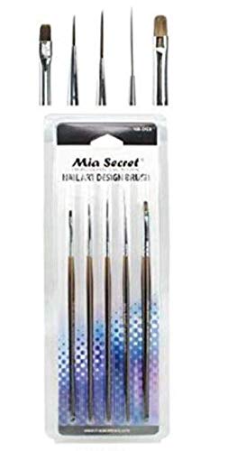 Mia Secret Sistema de uñas profesional NB-DS3 - Juego de 5 pinceles de diseño de uñas