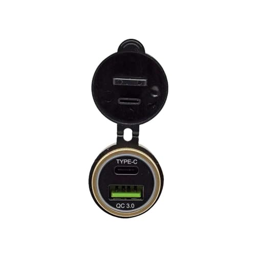 USB Car Charger Type-C and QC3.0 Dual Fast Charging Ports Motorcycle Modified Charger