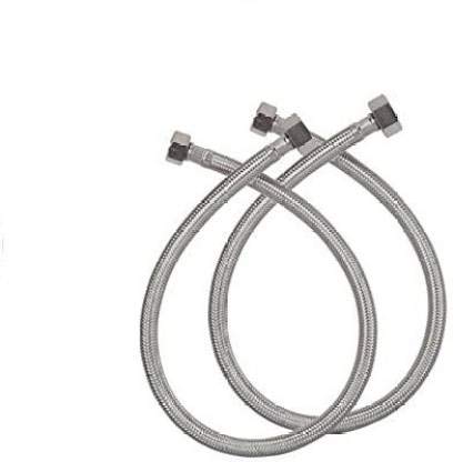 NEW WARE 24 Inch Aluminum Grip Connection Pipe - Set of 2 - Multi-Purpose Hose Pipe for Geyser, Wash Basin, Bathroom, Faucet Hose Replacement Connection Pipe