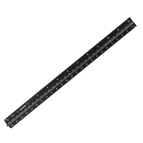 Engineer Scale Ruler (Laser-Etched) Solid Aluminum Core | Simple Precision 12 Inch Triangular Engineering Ruler With Imperial Measurements #TOP7