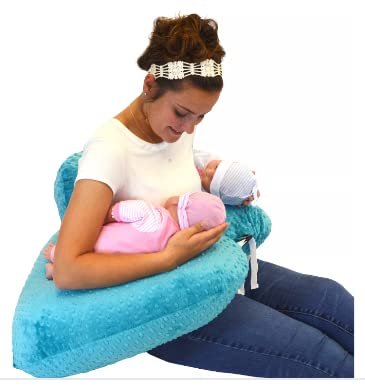 Image of Twin Z Nursing Pillow | Bottle or Breastfeeding | Plus Size Friendly - Teal