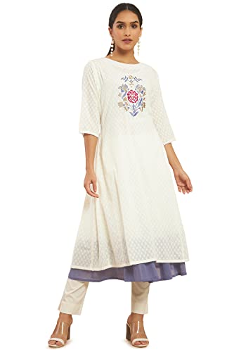 Image of Soch Women's Cotton Blend Regular Fit Solid Regular Kurta Dress Shirt