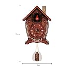 Mark Feldstein & Associates Traditional Chalet Style Singing Cardinal Tabletop Wall Sound Cuckoo Clock 17 x 8 x 5 inches - Image 3