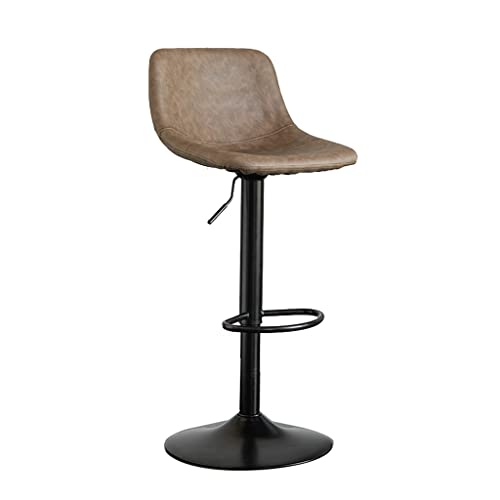 Nff Bar Stool, Rotatable And Liftable Modern Bar Chair, Leather Upholstered Seat, Kitchen High Stool With Footrest And Backrest, Bearing 150kg (Color : D)