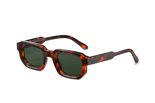 Hanj Rectangle Retro Sunglasses for Women Men Vintage Square Sun Glasses Fashion Classic 90s Shades