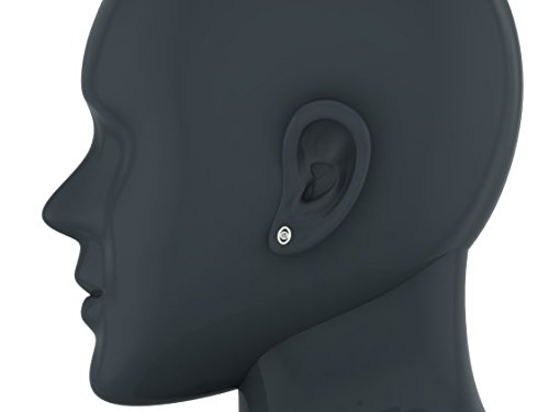 Earrings For Girls-Women Oval Diamond Studs Gift Box Authenticity Cards 10K White Gold 0.10 Ct T.w. #TOP1