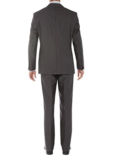 Salvatore Exte Men's Two Button Sharkskin 2 Piece Suit Modern Fit Jacket Pant2
