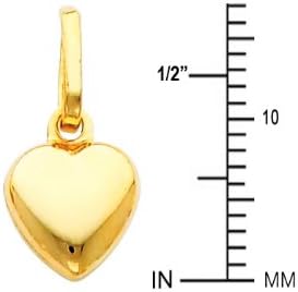 14k REAL Yellow Gold Heart Charm Pendant - Image 2