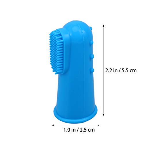 Popetpop 6 peças de escova de dentes para dedo de cão de silicone para higiene dentária para cães e