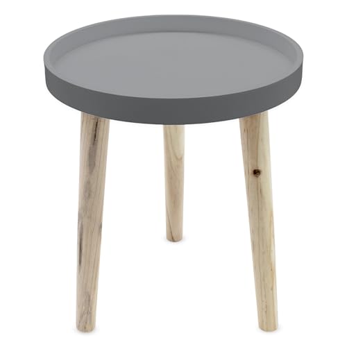 Spetebo Deko Holz Tisch 36x30 cm - grau - Kleiner Beistelltisch Couchtisch Sofatisch