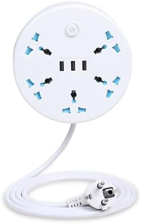 Buy KLICK GADGETS Travel Power Strip Extension Box 3 USB Ports and 5 ...