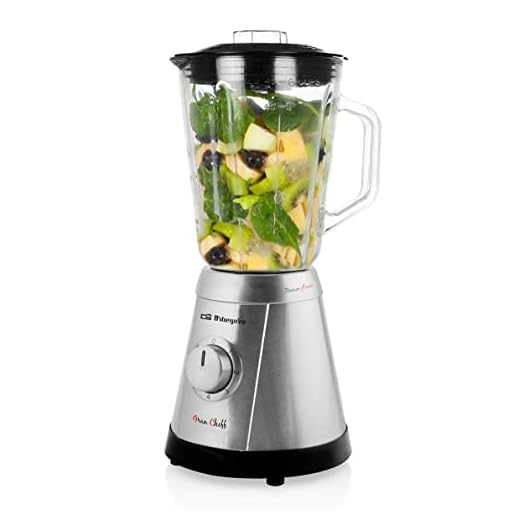 Orbegozo BV 6525 - Batidora de vaso, 5 velocidades con Pulse, cuchilla titanio, jarra termorresistente desmontable de 1,5 L, pica hielo, 1000 W