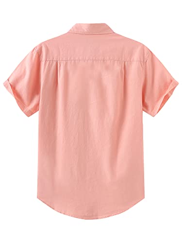 COEVALS CLUB Men's Casual Linen Cotton Button Down Spread Collar Short Sleeve Summer Beach Shirts2