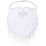 Cosela White Full Fake Beard and Mustache for Men Classic Fake Beard Costume Facial Hair for Cosplay Halloween