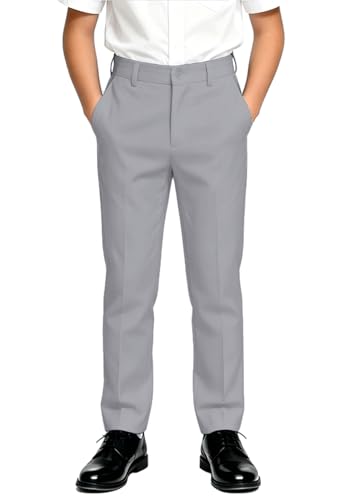 Image of DHTS Boys Dress Pants (Size 2-20 Years) Slim Fit Uniform Pants for Toddler & Teens