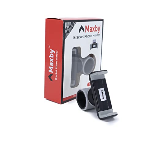 Maxby Stroller Phone Holder, Shopping Cart Phone Holder - Stable & Secure Fit on Handlebars - One-Hand Operation to Put On/Take Off Phone - 360 Degree Rotation - for All Phone Types