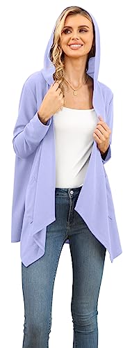 Image of VIISHOW Womens Lightweight Casual Hoodie Cardigans Open Front Waffle Knit Long Sleeve Outwear Coat with Pockets