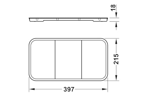 Image of NINKA eins2top 5010.11 41514 Single Lid Large Lid Plate for Waste Bin 25 /35 Litres Plastic Dark Grey Silver