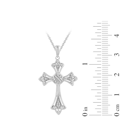 Amazon Essentials Sterling Silver Diamond Accent Cross Pendant Necklace, 18" (previously Amazon Collection)4