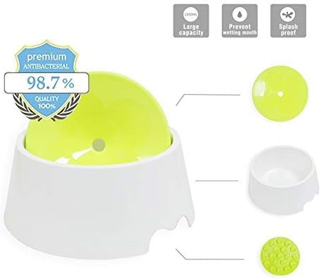 Deyace Dog Water Bowl, No Spill Proof Water Bowl Slow Feeder 34OZ Anti-Overturn/Anti-Spill/Anti-Dust/Anti-Choking 2 in 1 Pet Bowl