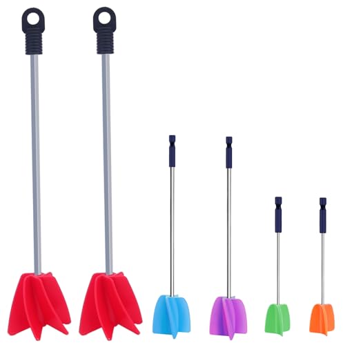 4 PCS Silicone Resin Mixer Paddles for Drill, Epoxy Mixer Attachment for Drill, Paint Mixer/Paint Stirrer for Mixing Resin, Epoxy, Silicone Molds (3-Size)