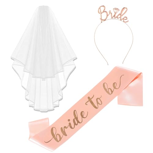 Keratobleem Futura Sposa Decorazione-Fascia e Velo da Sposa Tiara per Capelli Sposa Accessori Sposa Addio al Nubilato Festa Matrimonio Nozze Fidanzamento