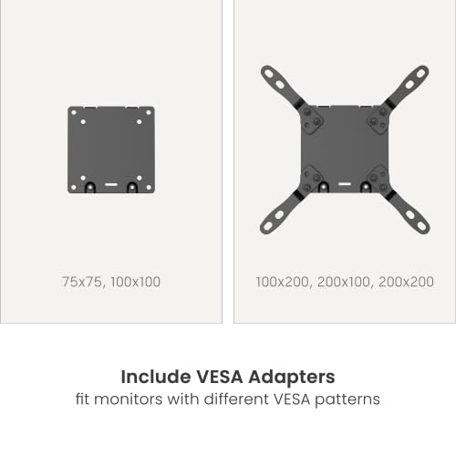 Image of Jin Office Monitor Stand Heavy Duty for 13 inch-49 inch Inch Monitor | Strongest Gas Spring Arm with 20KG Wt. Cap| VESA Support 100x100, 200x200 (Clamp /Drill Installation) (Black)