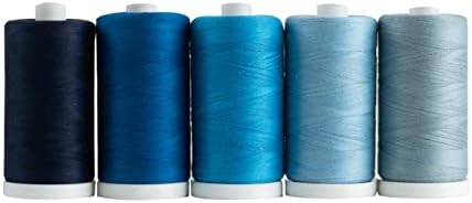 Connecting Threads 100% Cotton Thread Sets - 1200 Yard Spools (Set of 5 - Ocean Voyage)