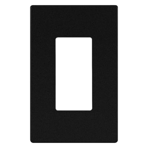 TG 1-Gang Matte Black Mid-Size Screwless Decorator Wall Plate, 1 Pack