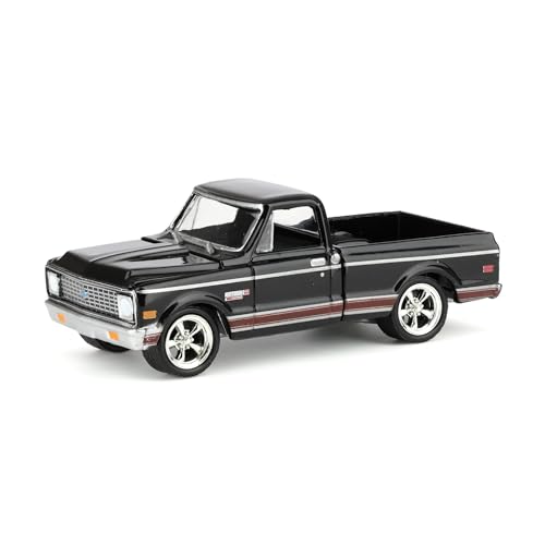 Greenlight 1/64 Chevy Cheyenne C10 1972 Negro miniatura 1