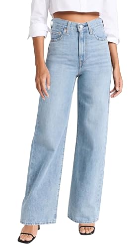 Women's Wide Leg Straight Jeans High Waisted Vintage Stretchy Tummy Control Trendy Recycled Denim Jeans for Women