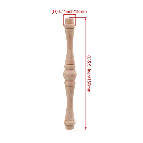 Rdexp 15Cm Length Unpainted Wood Craft Spindles Baluster For Home Restaurant Decor Repair Decoration Set Of 4 #TOP3