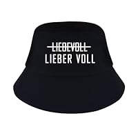 FloraVigo Liebevoll Lieber VOLL Mallorca Hut, Fischerhut, Lustiger/Witziger Hut für Alkohol Feier Party Junggesellenabschied (M, Schwarz)