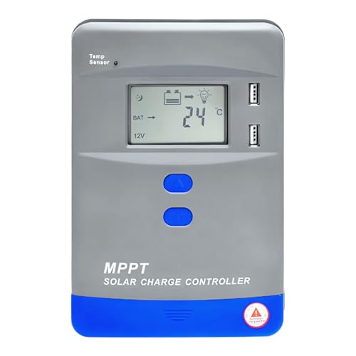 Y&H 40A MPPT Solar Charge Controller 12V/24V Auto Battery Regulator LCD Display,MAX PV Panel Input 1040W for AGM,Gel,Flooded and Lithium Battery Charging