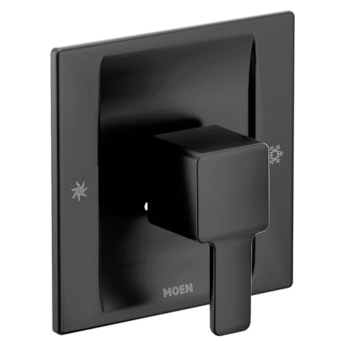 Moen 90 Degree Matte Black Kit de Recorte de Válvula de Equilibrio de Presión Posi-Temp de 1 manija, Válvula Requerida, Modelo TS2711BL miniatura 1