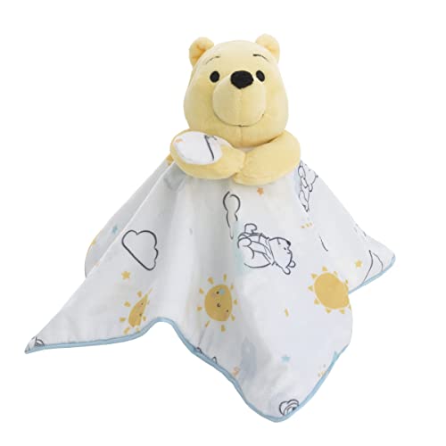 Image of Disney Winnie The Pooh White, Yellow, and Aqua Cloud and Sun Lovey Security Blanket