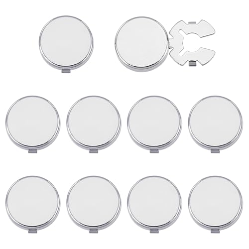 FINGERINSPIRE 5 Pairs Button Covers for Men's Shirts Brass Cuff Buttons Platinum Color Cuffs Button Cover Cufflinks for Men's Business or Formal Shirts, Cufflink Findings for Apparel Accessories