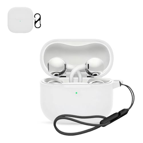 For HUAWEI FreeClip 2 �p �P�[�X �J�o�[ �yNOUKAJU�z ���C�����X �C���[�z�� �V���R�� �ی�P�[�X �i�J���r�i�t��+�X�g���b�v�t�� �j �����h�~ �L�Y�h�~ �ϏՌ� �����[�d�\ �h�o �h�� (�z���C�g)