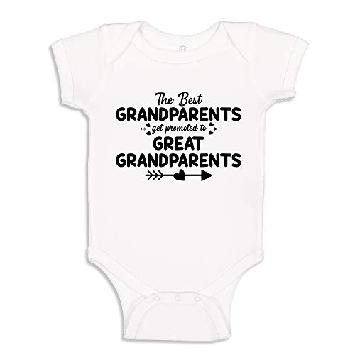 The Best Grandparents Get Promoted to Great Grandparents Pregnancy Reveal Baby Bodysuit Infant One Piece NB White