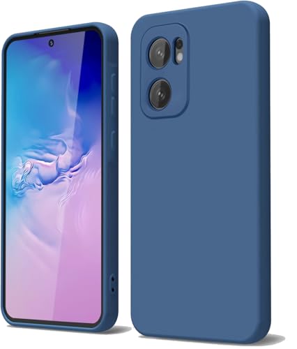 GOGME Funda para OPPO Find X5 Lite Capa con Forro de Microfibra Antiarañazos Líquida Silicona Carcasa Antigolpes Protector Móvil Case Cover, Azul