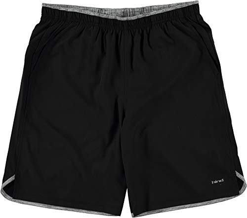 Hind Active Running Shorts with Binding on Hem (9" Inseam) for Men, Black/Charcoal/Navy