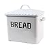 TG,LLC Treasure Gurus White Enamel Metal Bread Box Bread Keeper Holder Breadbox Container Kitchen Counter Food Storage Rustic Countertop Decor