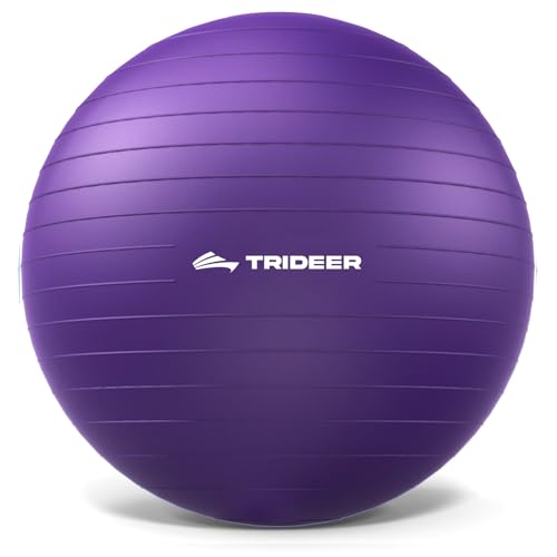Image of Trideer Yoga Ball for Exercise, Pilates, Core & Balance Training, Stability Ball for Pregnancy & Birthing Prep, Physical Therapy, Daily Stretching, Office Chair for Active Sitting, Quick Pump Included