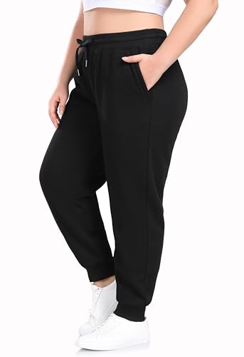 ZERDOCEAN Women's Plus Size Sherpa Fleece Lined Sweatpants Athletic Joggers Thermal Winter Warm Pants Drawstring3