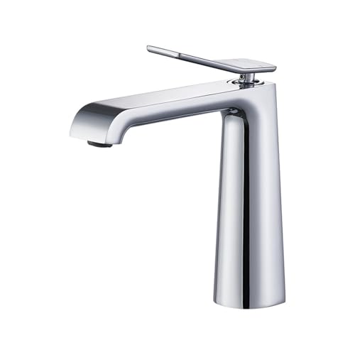 Grifo de lavabo de baño monomando color leche blanca de diseño minimalista LWX un agujero