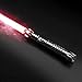 S SMAUTOP FX Lichtschwert,Smooth Swing FX Lightsaber,RGB 12 Farbe 7 Modus Sound,Metallgriff Lichtschwerter für Erwachsene Kinder （96cm Black Series）